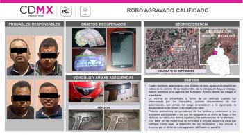 La PGJCDMX reúne pruebas contra cuatro hombres detenidos mientras robaban con violencia a un conductor