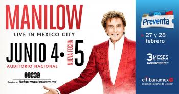 BARRY MANILOW ANUNCIA SEGUNDA FECHA EN MÉXICO