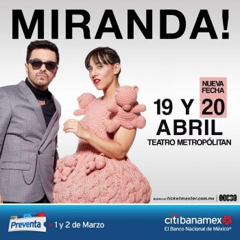 Miranda anuncia nuevo concierto en la CDMX