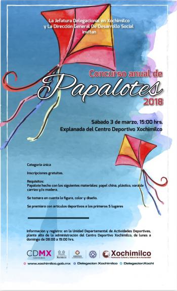 INVITA XOCHIMILCO AL CONCURSO ANUAL DEL PAPALOTES