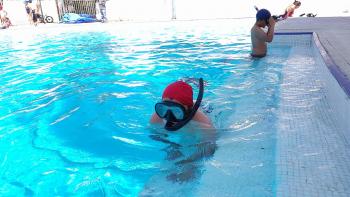 Concluye la primer clase de buceo a la Unidad Olimpo en la fosa de clavados del Deportivo Morelos