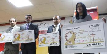 PRESENTAN DELEGACIÓN IZTAPALAPA Y STC BOLETO CONMEMORATIVO DE LA 175 REPRESENTACIÓN DE SEMANA SANTA