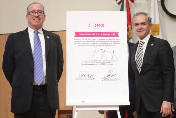 El GCDMX firma convenio con Walmart para conectar cámaras con el C5