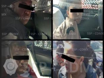 DETIENEN POLICÍAS DE LA SSP-CDMX A 4 PERSONAS RELACIONADAS AL DELITO DE ROBO A NEGOCIO CON VIOLENCIA
