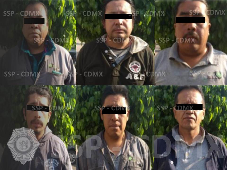 DETIENEN POLICÍAS DE LA SSP-CDMX A NUEVE PERSONAS RELACIONADAS AL DELITO DE ROBO DE CABLE