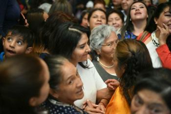 Alejandra Barrales se reúne con mujeres de la delegación Milpa Alta