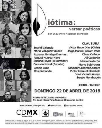 El Museo de la Ciudad de México será sede del Primer Encuentro Nacional de Poesía Diótima: Versar poéticas