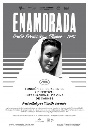 ENAMORADA, PELÍCULA RESTAURADA POR LA UNAM PARA EL FESTIVAL DE CANNES