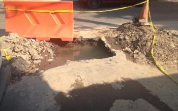 ATIENDE DELEGACIÓN FUGA DE AGUA EN CLAVERÍA