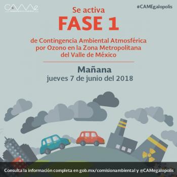 SE ACTIVA FASE I DE CONTINGENCIA AMBIENTAL ATMOSFÉRICA POR OZONO