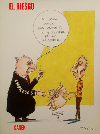 El Cartón Político por Canek Leyva "El Riesgo"