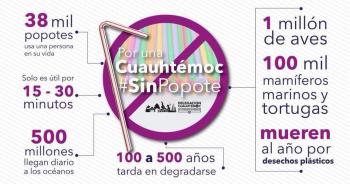 Lanzan "Por una Cuauhtémoc #SinPopote", campaña para cuidar el medio ambiente