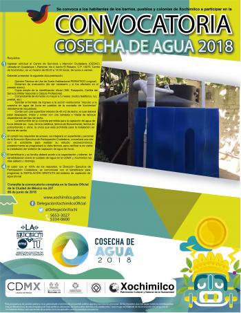LANZAN CONVOCATORIA PARA EL PROGRAMA COSECHA DE AGUA EN XOCHIMILCO