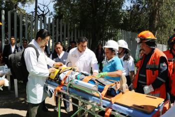 EFECTÚAN SIMULACRO DE PROCESO  DE REMOCIÓN EN MASA EN XOCHIMILCO