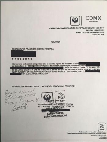 PGJ CITA A CHIGUIL POR HOMICIDIO EN CASO NEWS DIVINE