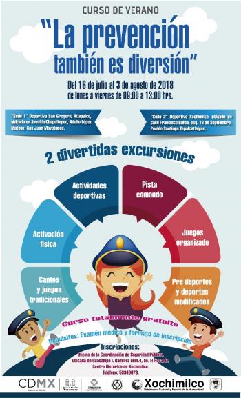 ALISTAN DIVERTIDO CURSO DE VERANO QUE PROMUEVE LA PREVENCIÓN DEL DELITO ENTRE LOS PEQUEÑOS DE XOCHIMILCO