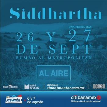 Siddhartha anuncia un segundo concierto en la CDMX