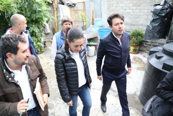 RECORREN CLAUDIA SHEINBAUM Y JEFE DELEGACIONAL, ZONAS AFECTADAS POR EL SISMO EN TLÁHUAC