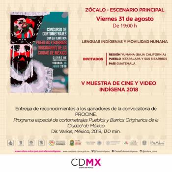Muestra de cine y video indígena de la CDMX, presente en la V Fiesta de las Culturas Indígenas
