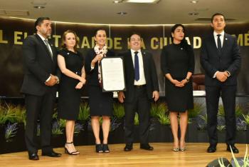 Recibe Sheinbaum constancia del Tribunal Electoral