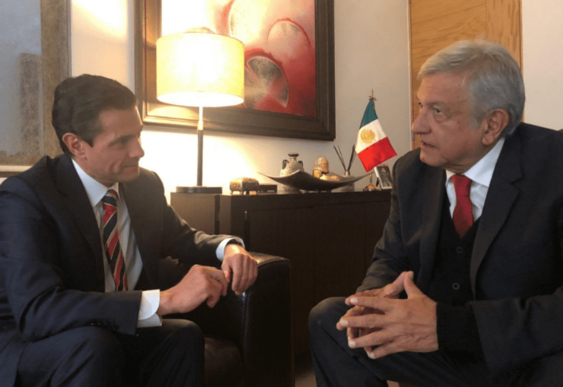 El presidente Enrique Peña Nieto y AMLO en su último encuentro