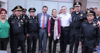 CLAUDIA SHEINBAUM Y ADRIÁN RUBALCAVA RECORREN INSTALACIONES DE LOS SECTORES DE SEGURIDAD PÚBLICA CUAJIMALPA Y YAQUI
