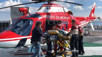 Trasladan en helicóptero a menor con quemaduras por explosión en Hidalgo
