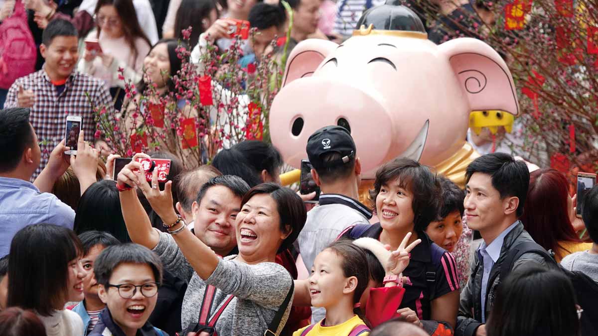 Celebran el año del cerdo en China