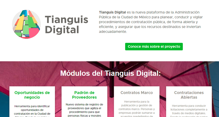 Presenta el Gobierno de la Ciudad de México Plataforma Tianguis Digital para transparentar contrataciones públicas