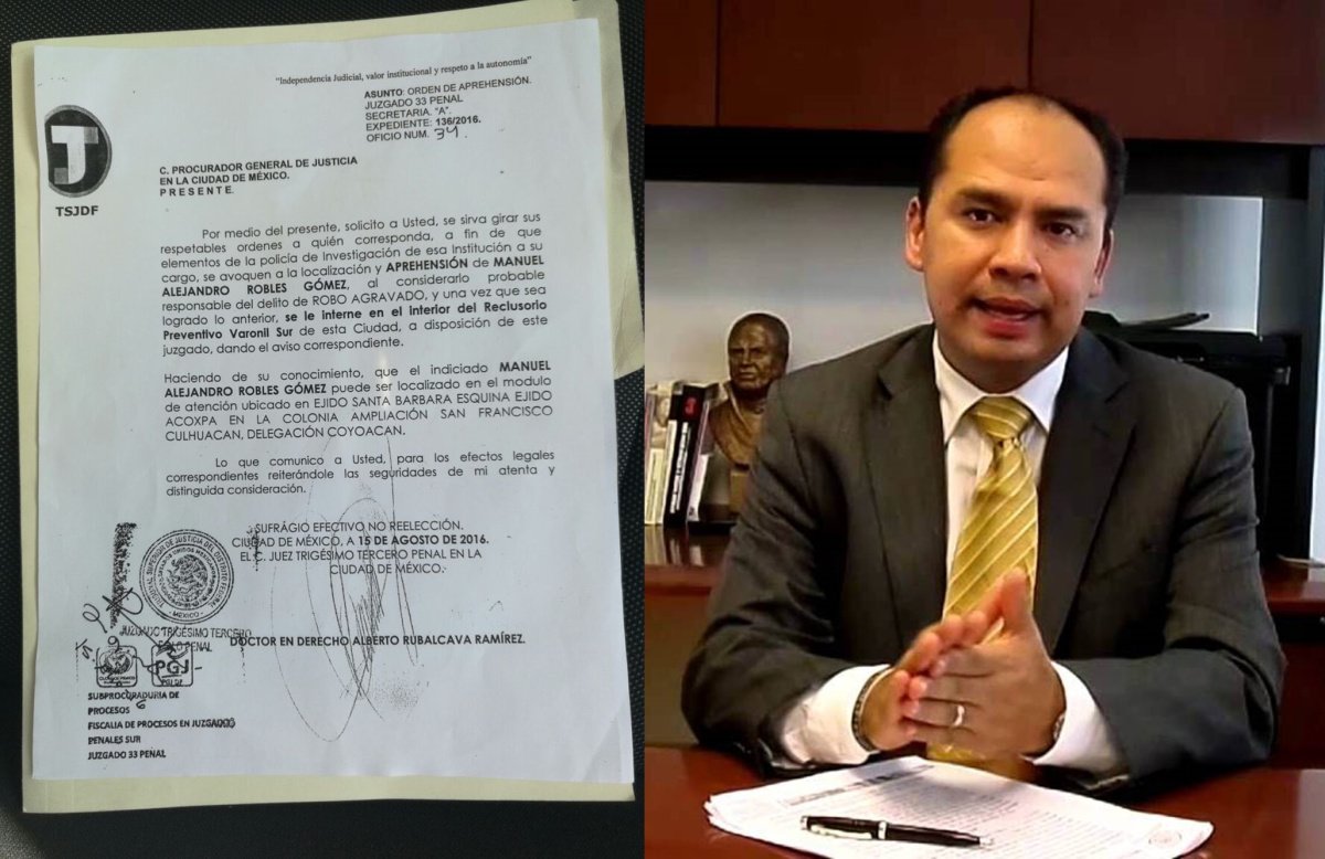 Juez cancela orden de Aprehensión en contra del ex Diputado Manuel Alejandro Robles Gómez