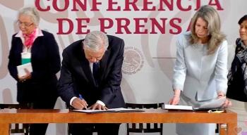 Firma AMLO convenio con la ONU por termoeléctrica