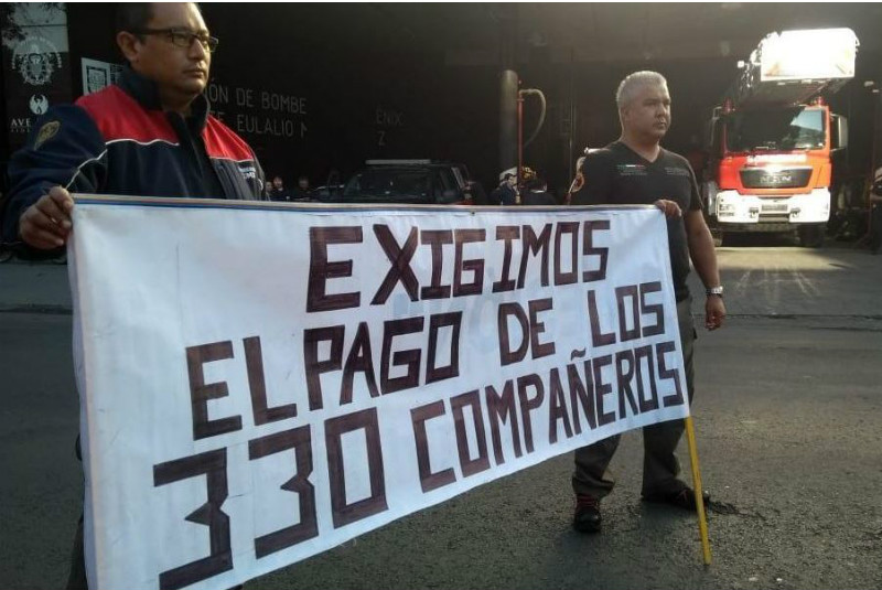 Continúan las protestas de Bomberos en la CDMX