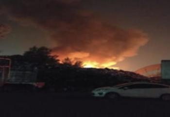 Apoya SSC a cuerpos de emergencia para sofocar incendio de una planta recicladora de basura en GAM