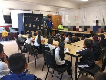 Policías de la SSC realizaron actividades recreativas en una escuela primaria de la Alcaldía Magdalena Contreras