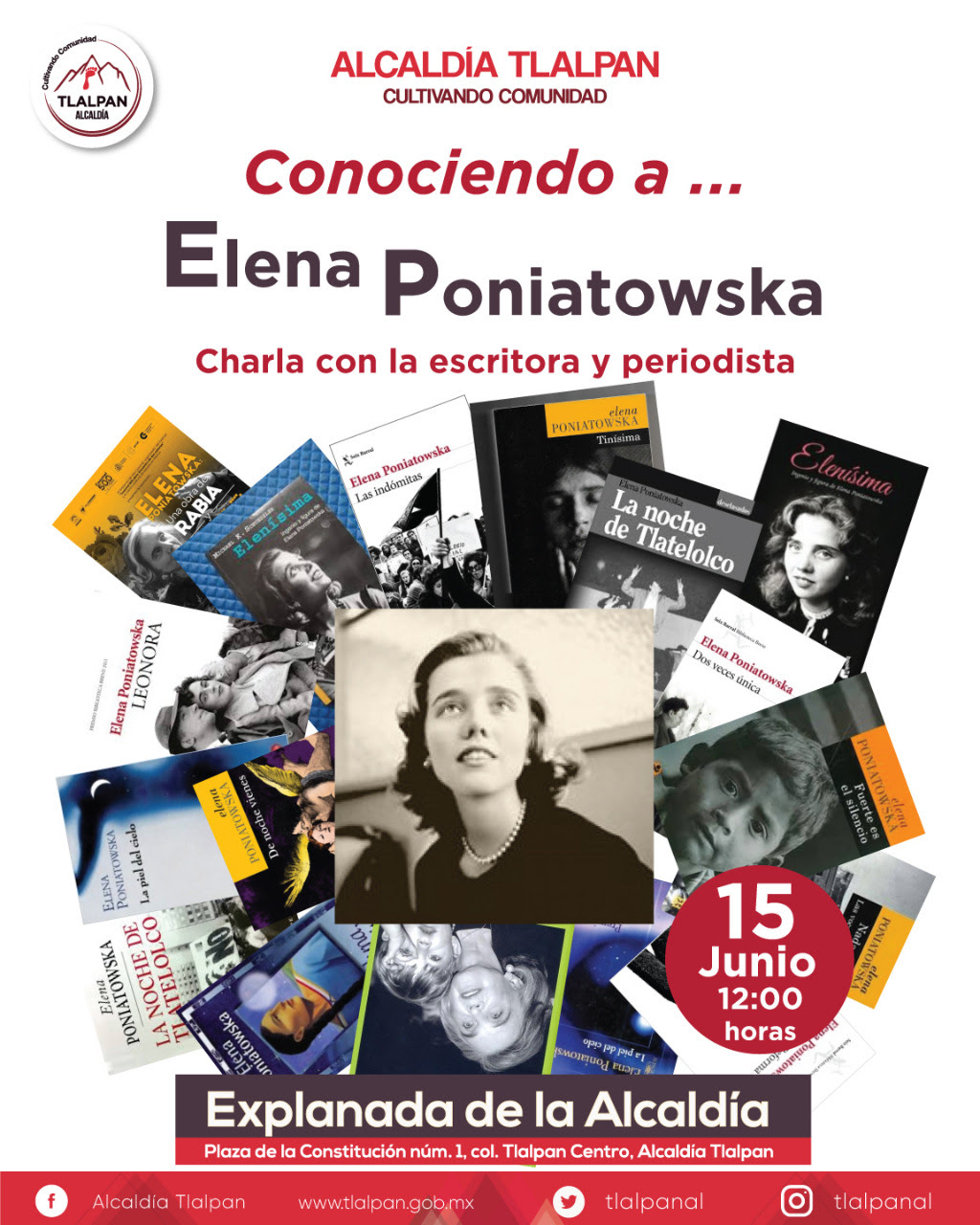 Tlalpan recibirá a Elena Poniatowska en su Centro Histórico
