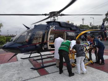 Cóndores de la SSC brindan Ambulancia Aérea para traslado de un menor con complicaciones respiratorias y cerebrales