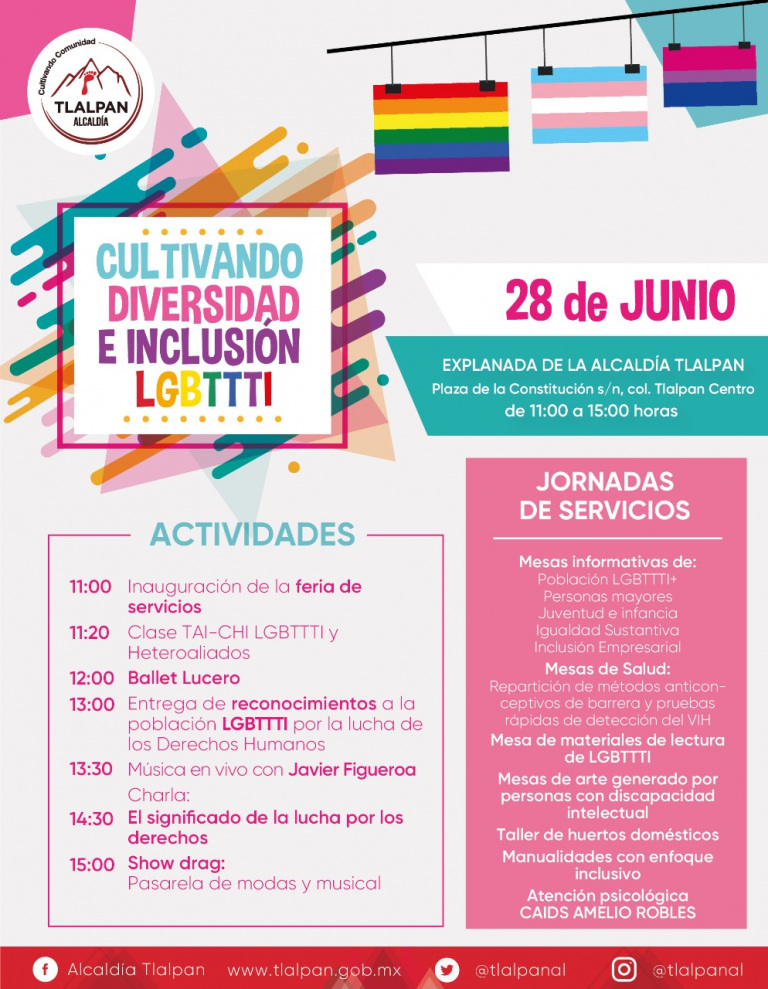 Tlalpan celebrará el Día Internacional del Orgullo LGBTTTI