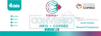 Firma del convenio marco de colaboración entre el INFO y el COPRED