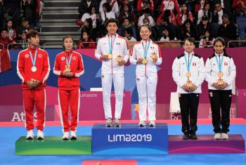 Oro para Zulema Ibáñez y Leonardo Juárez en taekwondo poomsae de Lima 2019