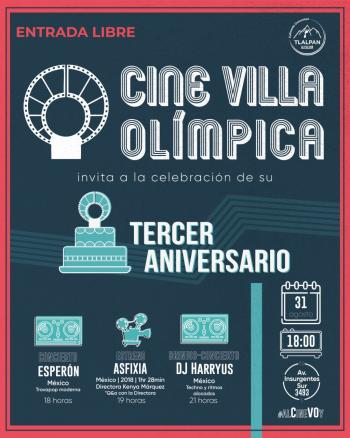 Tlalpan celebrará 3er aniversario de Cine Villa Olímpica