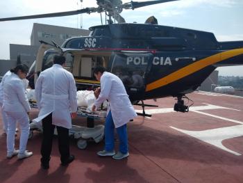 Cóndores de la SSC brindan servicio de ambulancia aérea para un hombre con infarto agudo al miocardio