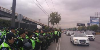 SSC Implementa Dispositivo de Seguridad y Vialidad ante presencia de Manifestantes en inmediaciones del AICM