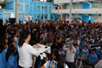 Entrega Gobierno de la Ciudad de México Escuela Primaria "Grecia" dañada por el sismo del 19S en Xochimilco