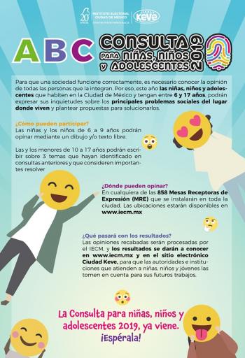 Inicia IECM Consulta para Niñas, Niños y Adolescentes en escuelas secundarias técnicas