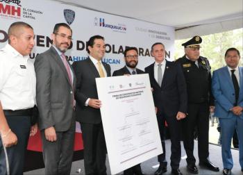 SECRETARIO DE LA SSC FIRMA CONVENIO DE SEGURIDAD CON LOS ALCALDES DE MIGUEL HIDALGO, CUAJIMALPA Y DEL PRESIDENTE MUNICIPAL DE HUIXQUILUCAN