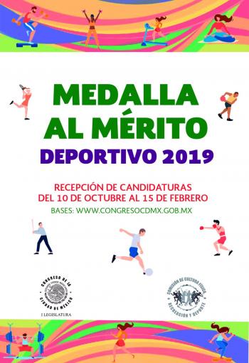 Convocatoria a la “Medalla al Mérito Deportivo 2019”