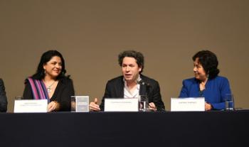 Coinciden Gustavo Dudamel y Alejandra Frausto en el arte como eje de transformación social