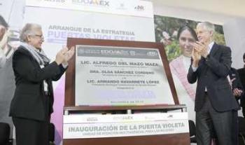 Encabeza Olga Sánchez Cordero arranque de la estrategia “Puertas Violeta” en el Edomex; atenderá y protegerá a mujeres víctimas de violencia