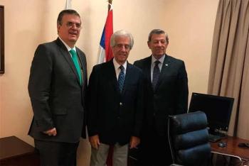 El canciller Marcelo Ebrard Casaubon se reúne con su homólogo de la República Oriental de Uruguay, Rodolfo Nin Novoa