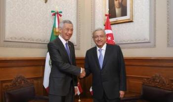 Presidente López Obrador recibe visita oficial del primer ministro de Singapur, Lee Hsien Loong